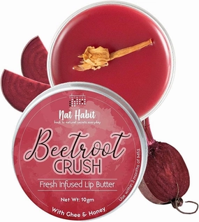 Beetroot Lip Balm for Lip Lightening, Lip Mask for Dark Lips | Natural, Ayurvedic Lip Care | Fresh Kitchenmade, Desi Ghee, Raw Honey, Shea, Beetroot, Vitamin E | Express Dry Lips Repair, 10g, 0.35 Ounce