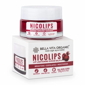 Bell'a Vita Organi'c NicoLips Lip Scrub Balm for Dark Lips Anti Pigmentation, Dry, Chapped, Smoking, Lipstick Stains Removal Lipcare for Men & Women 20 g (Pack of 1)