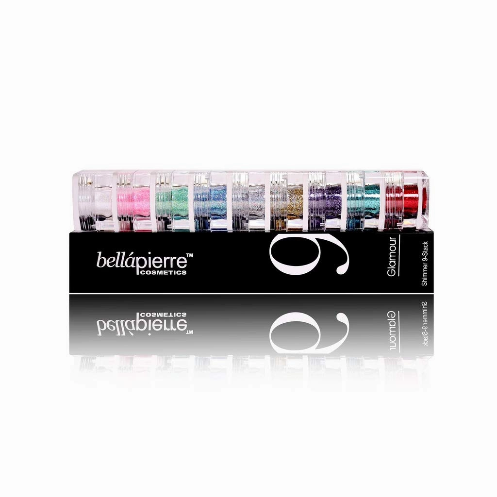 bellapierre Shimmer Powder 9 Stack | Paraben Free Eyeshadow | Vegan & Cruelty Free Eye Makeup - 9 Count - Glamour