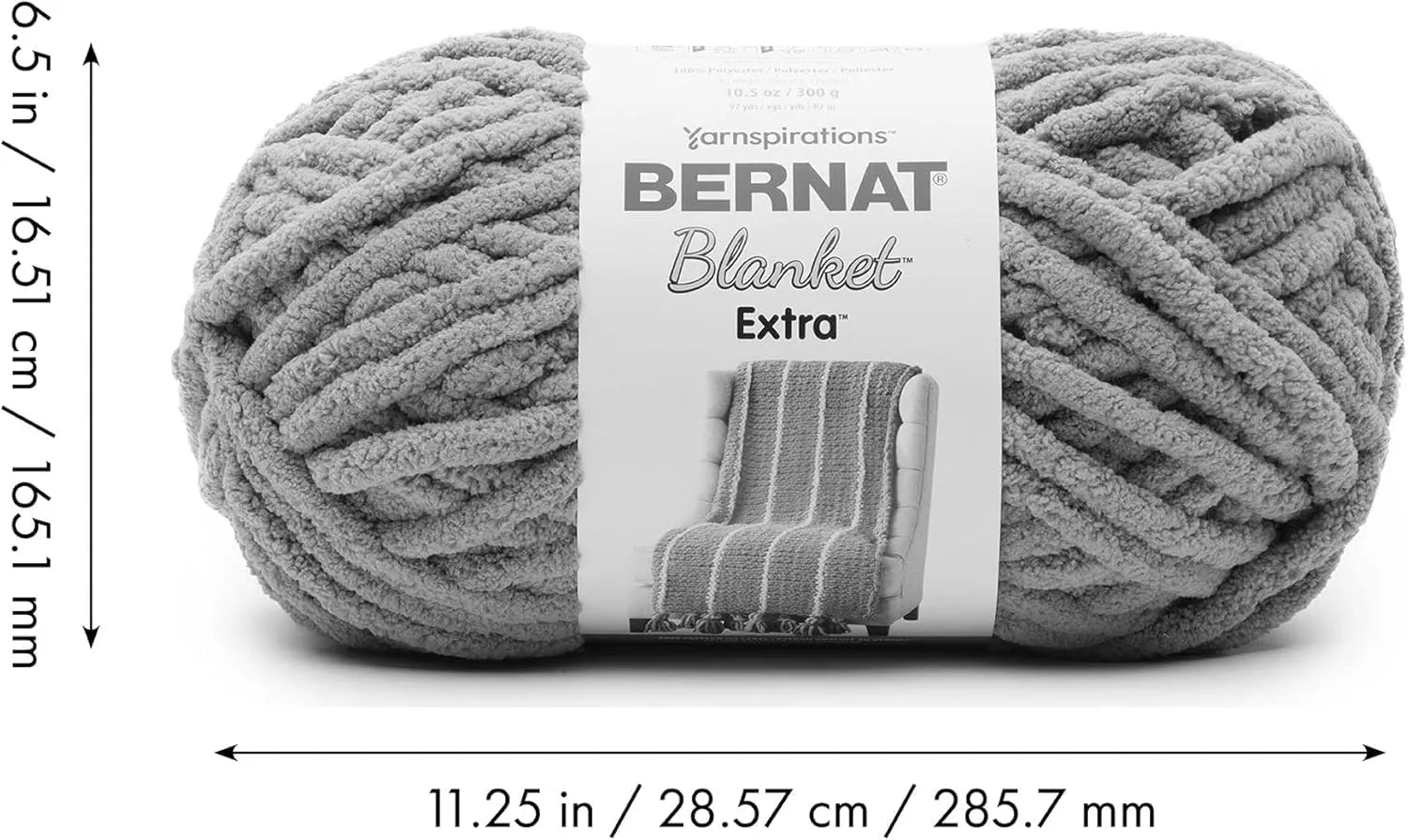 Bernat Blanket Extra Blush Pink Pack of 10.5oz/300g-Polyester-7 Jumbo-97 Yards-Knitting/Crochet Yarn, 1 Pack, 2