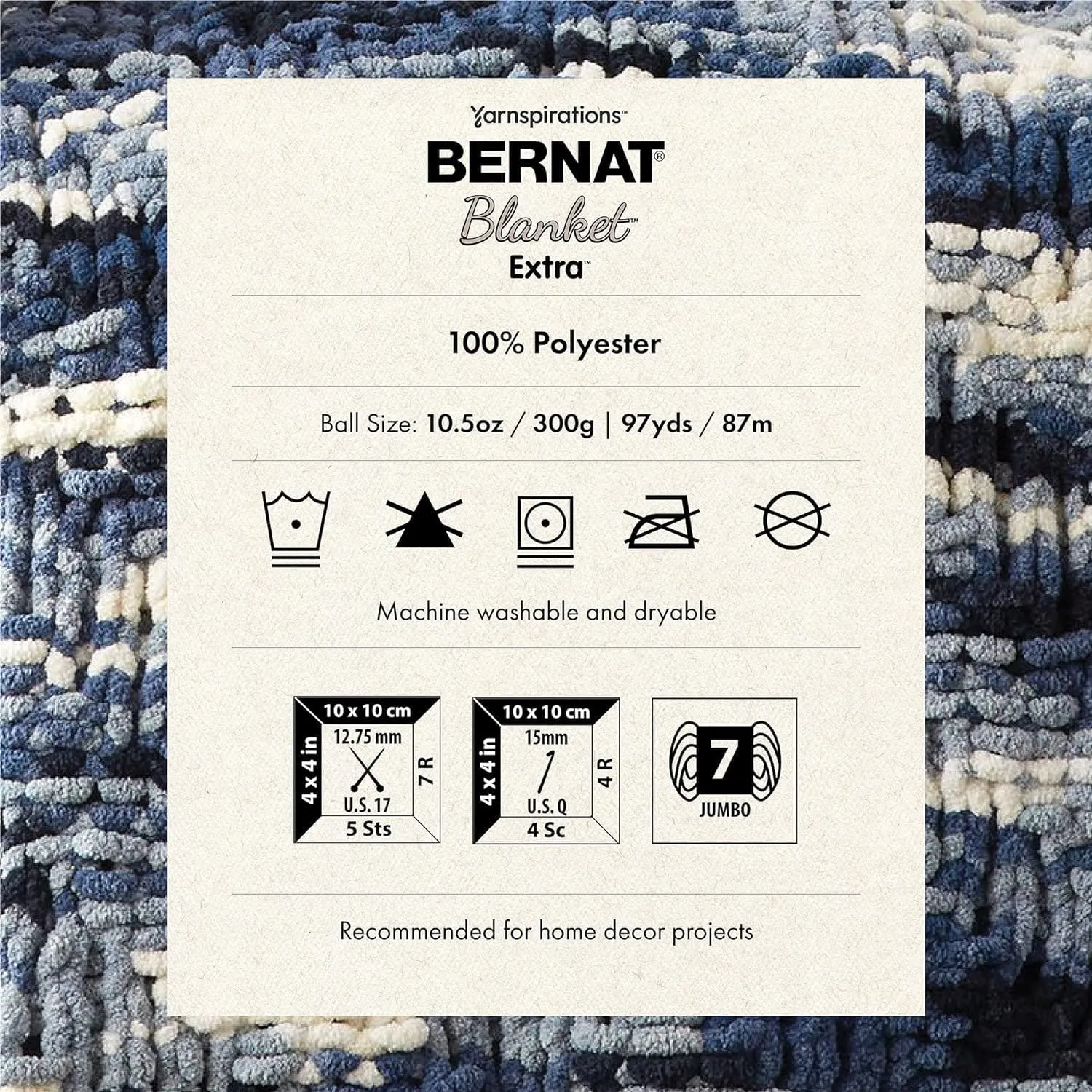 Bernat Blanket Extra Blush Pink Pack of 10.5oz/300g-Polyester-7 Jumbo-97 Yards-Knitting/Crochet Yarn, 1 Pack, 2