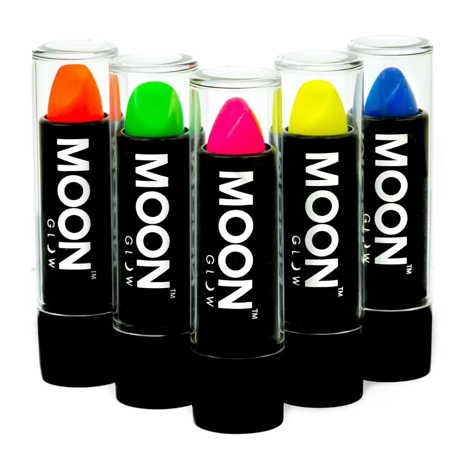 Blacklight Neon UV Lipstick 0.16oz Intense Set of 5 colors – Glows brightly under Blacklights/UV Lighting!