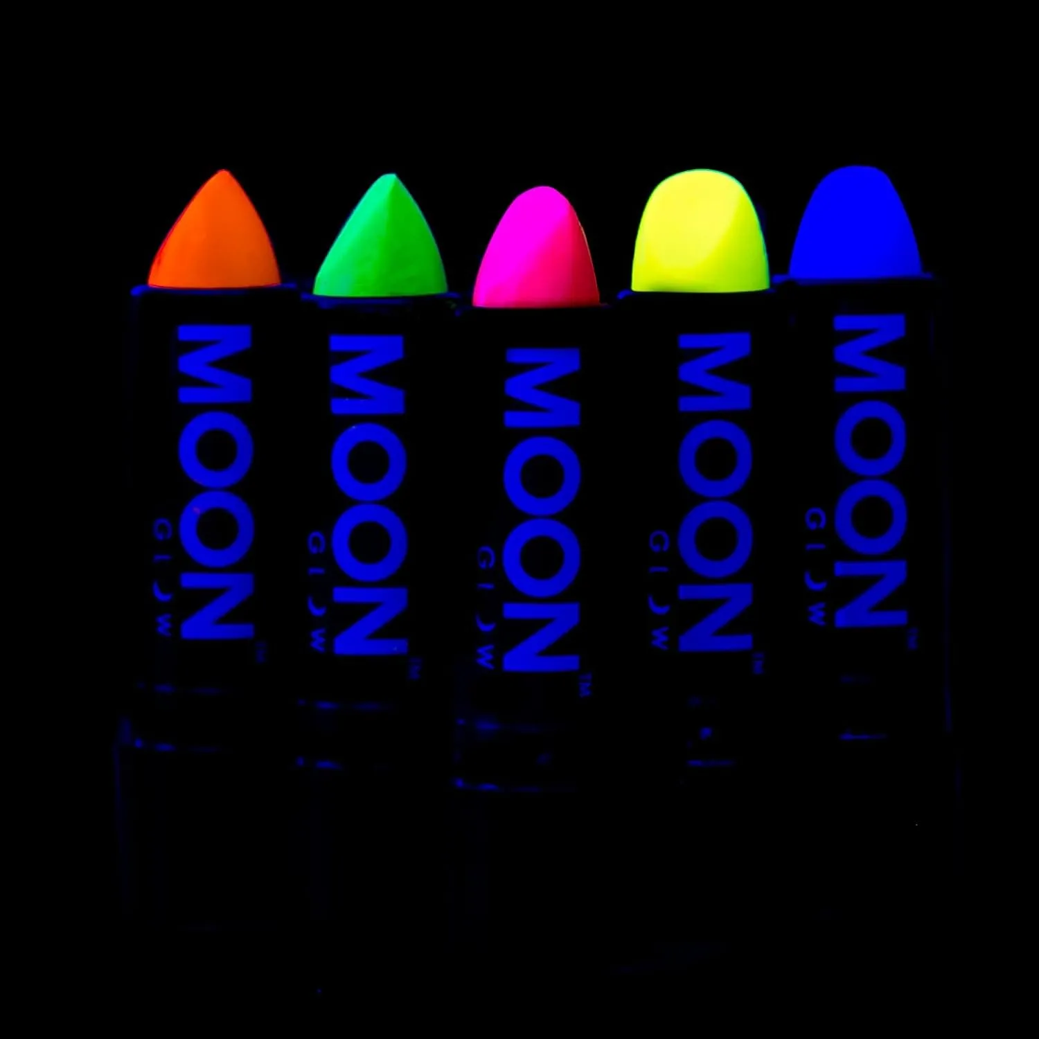Blacklight Neon UV Lipstick 0.16oz Intense Set of 5 colors – Glows brightly under Blacklights/UV Lighting!