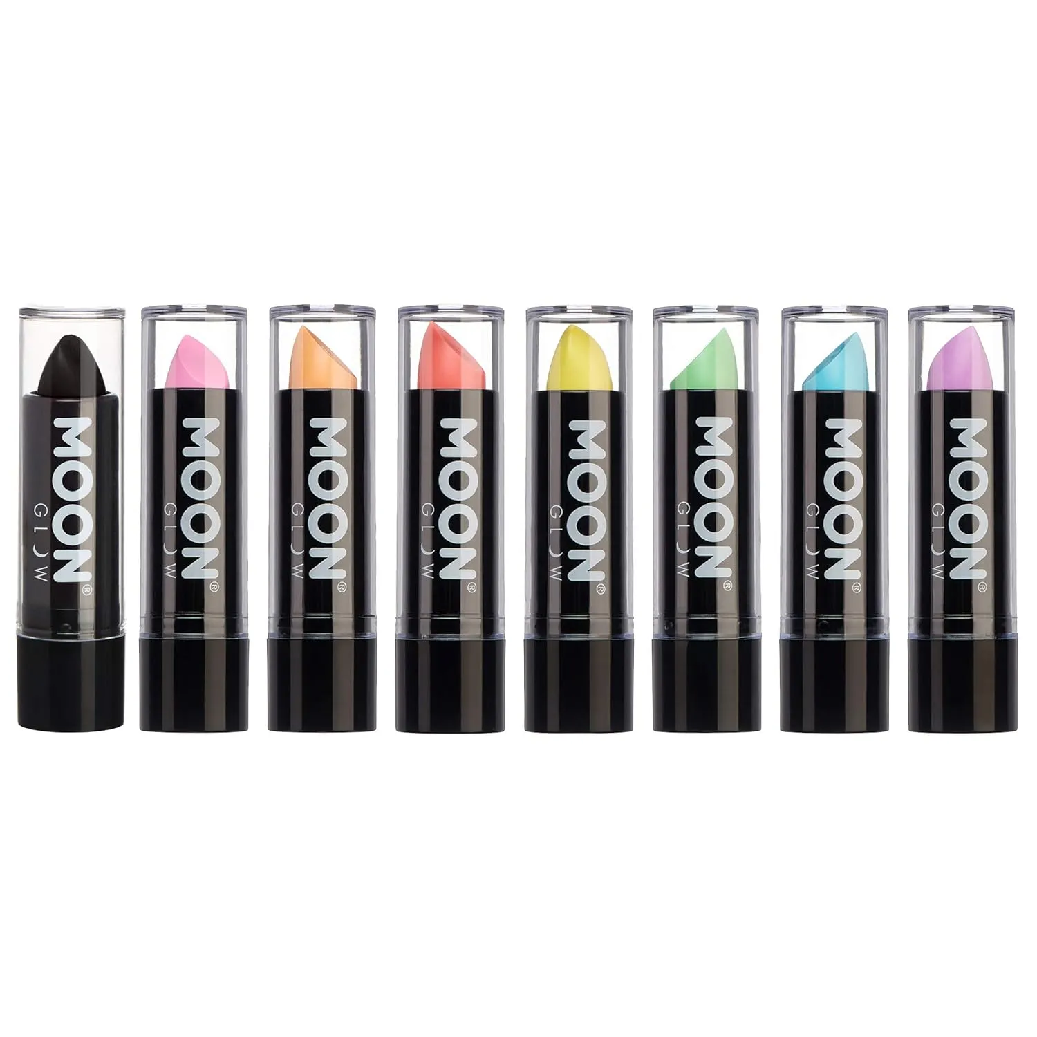 Blacklight Neon UV Lipstick 0.16oz Pastel Set of 8 colors – Glows brightly under Blacklights/UV Lighting!