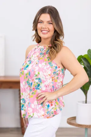 Blush Multicolor Floral Print Tank