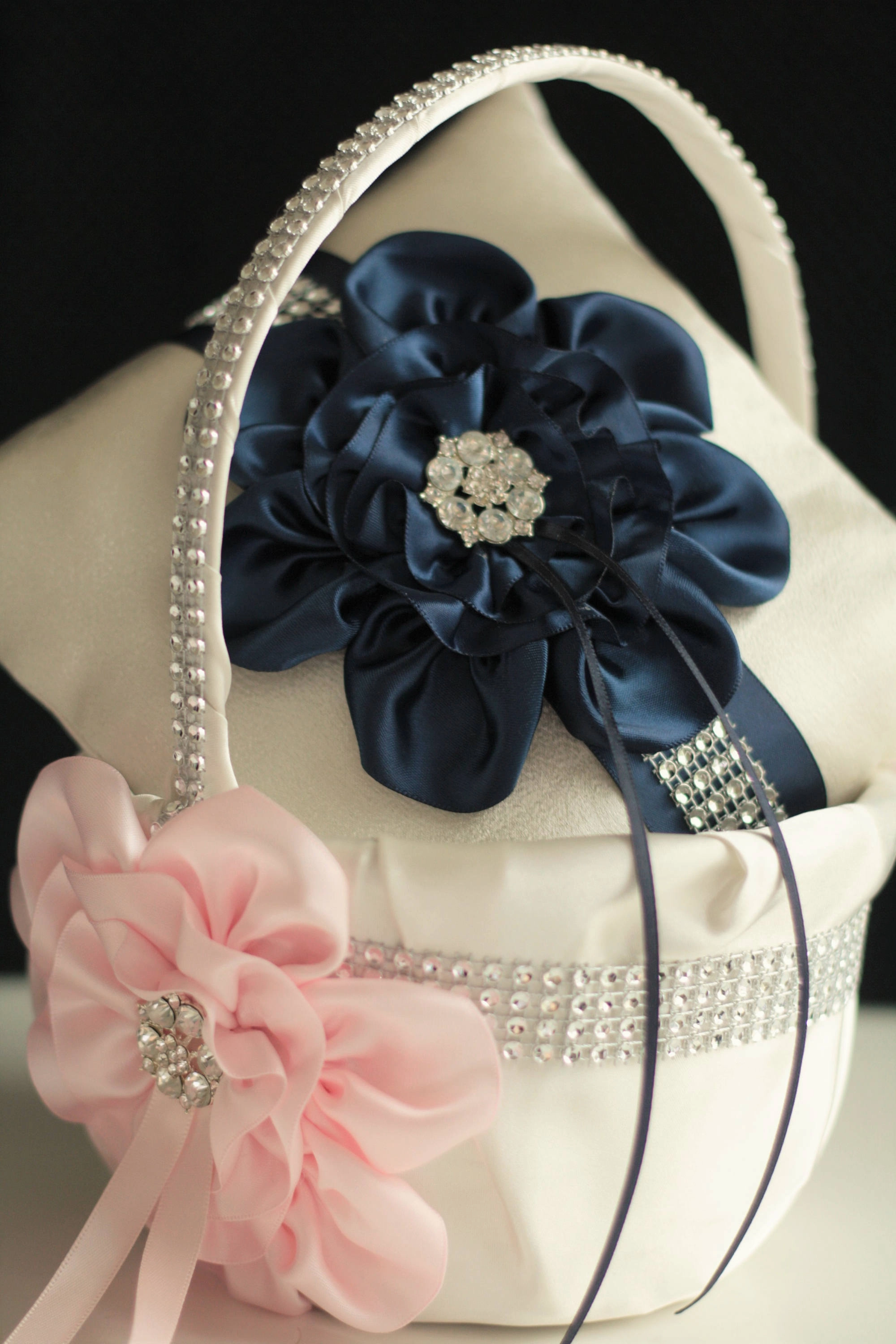 Blush Pink Flower Girl Basket