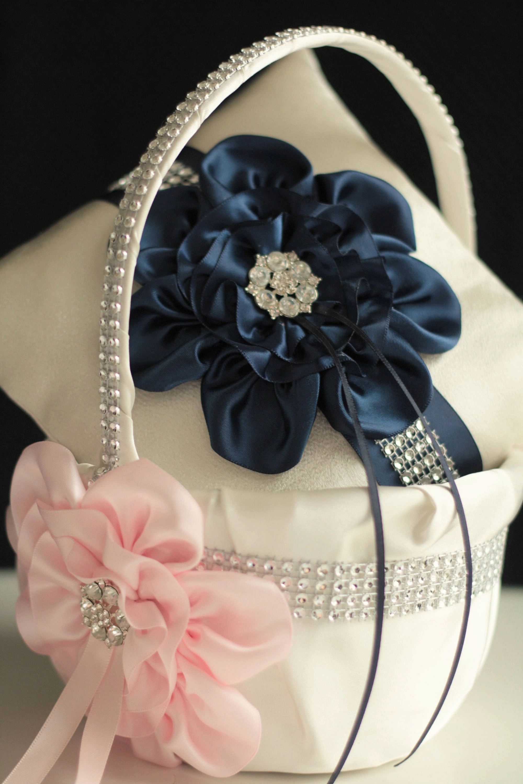 Blush Pink Flower Girl Basket