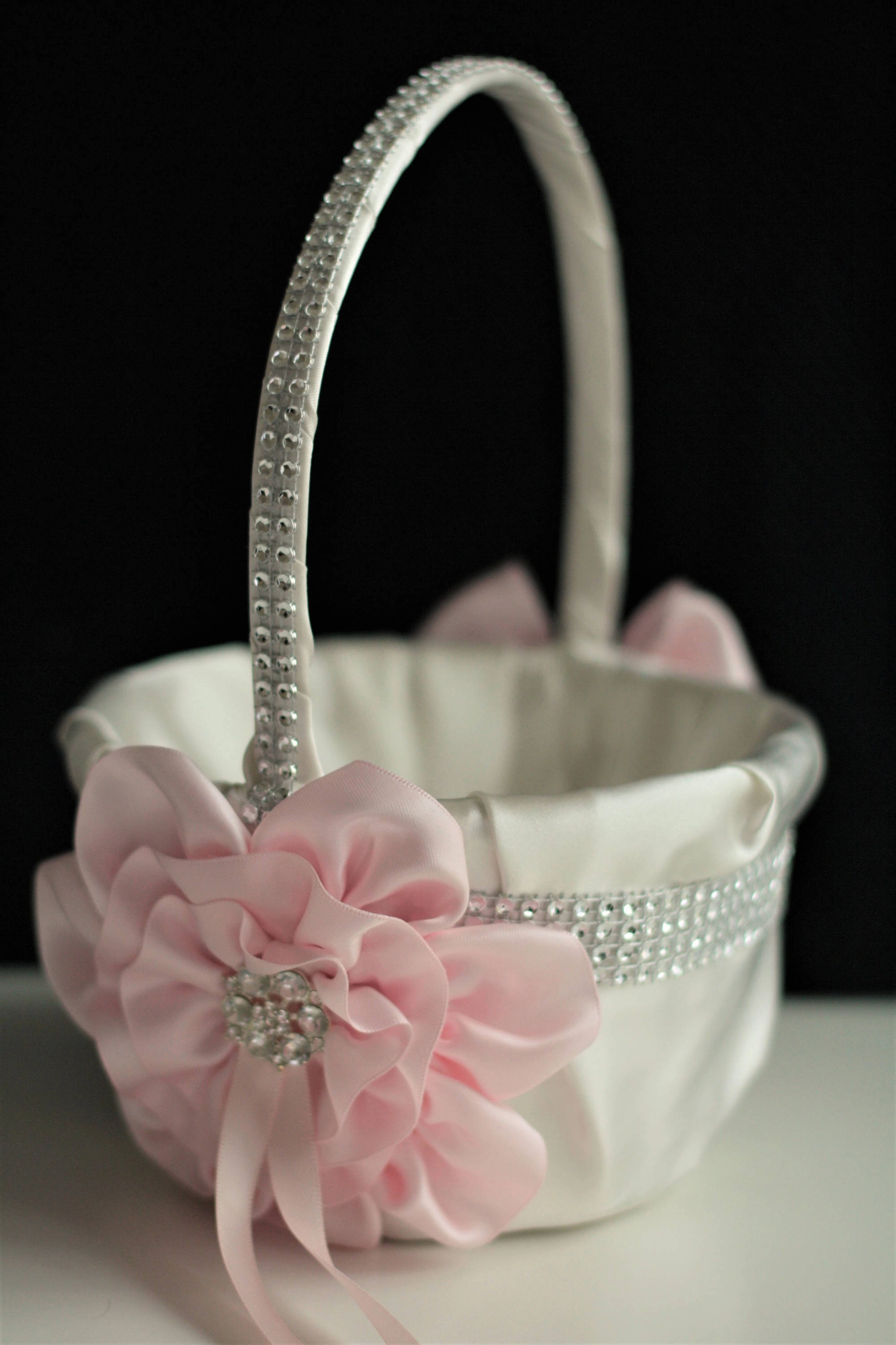 Blush Pink Flower Girl Basket