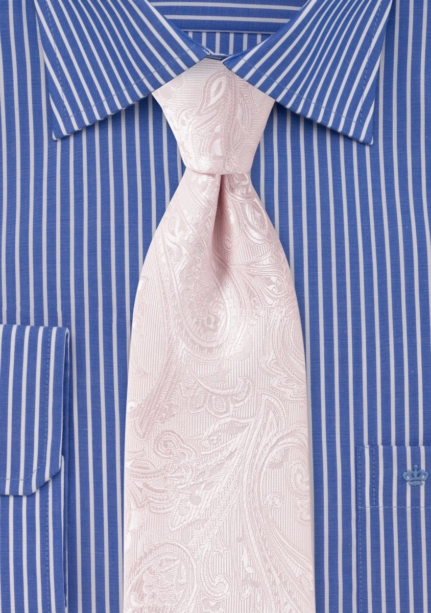Blush Pink Proper Paisley Necktie