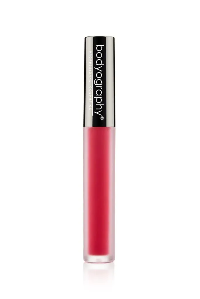 Bodyography Matte Lip Lava Liquid Lipstick (Regal): Rose Red Salon Makeup Long-Wearing Lipstick with Soft Opaque Finish