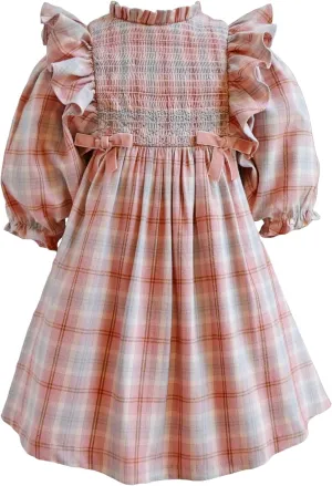 Bonnie Jean Girls 3M-6X Smocked Pinafore Ruffle Woven Dress
