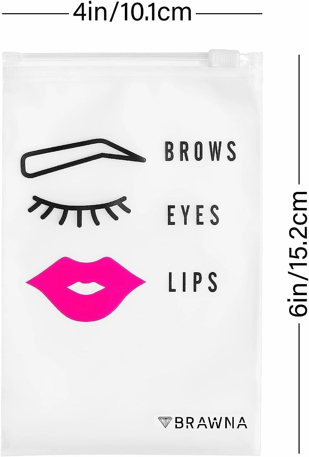 BRAWNA 60 Pack PMU Brows Eyes Lips Aftercare Bags - Eyebrow Aftercare Bags - Microblading Aftercare bags - PMU Kit - Pink, Frostd, Black