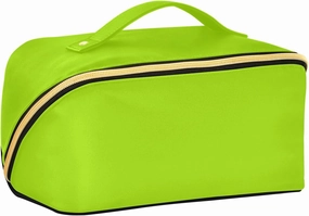 Bright Green Designed Toiletry Bag with dividers Large Large Capacity Travel Cosmetic Bag with Compartments & Handle