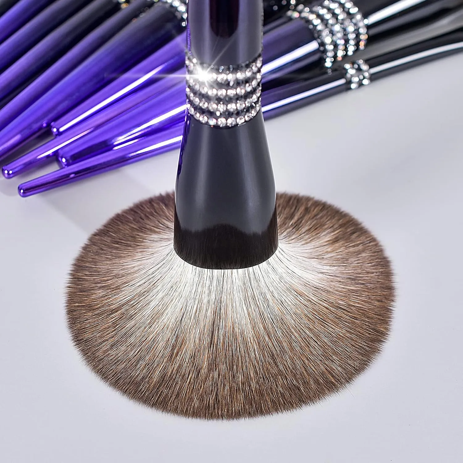 Bueart Design 16Pcs ULTRA SOFT Labeled Pro Makeup Brushes Set with Foundations Powder Blush Concealer Blending Eyeshadow Contour Brush (12Pcs Black Rose Blue)