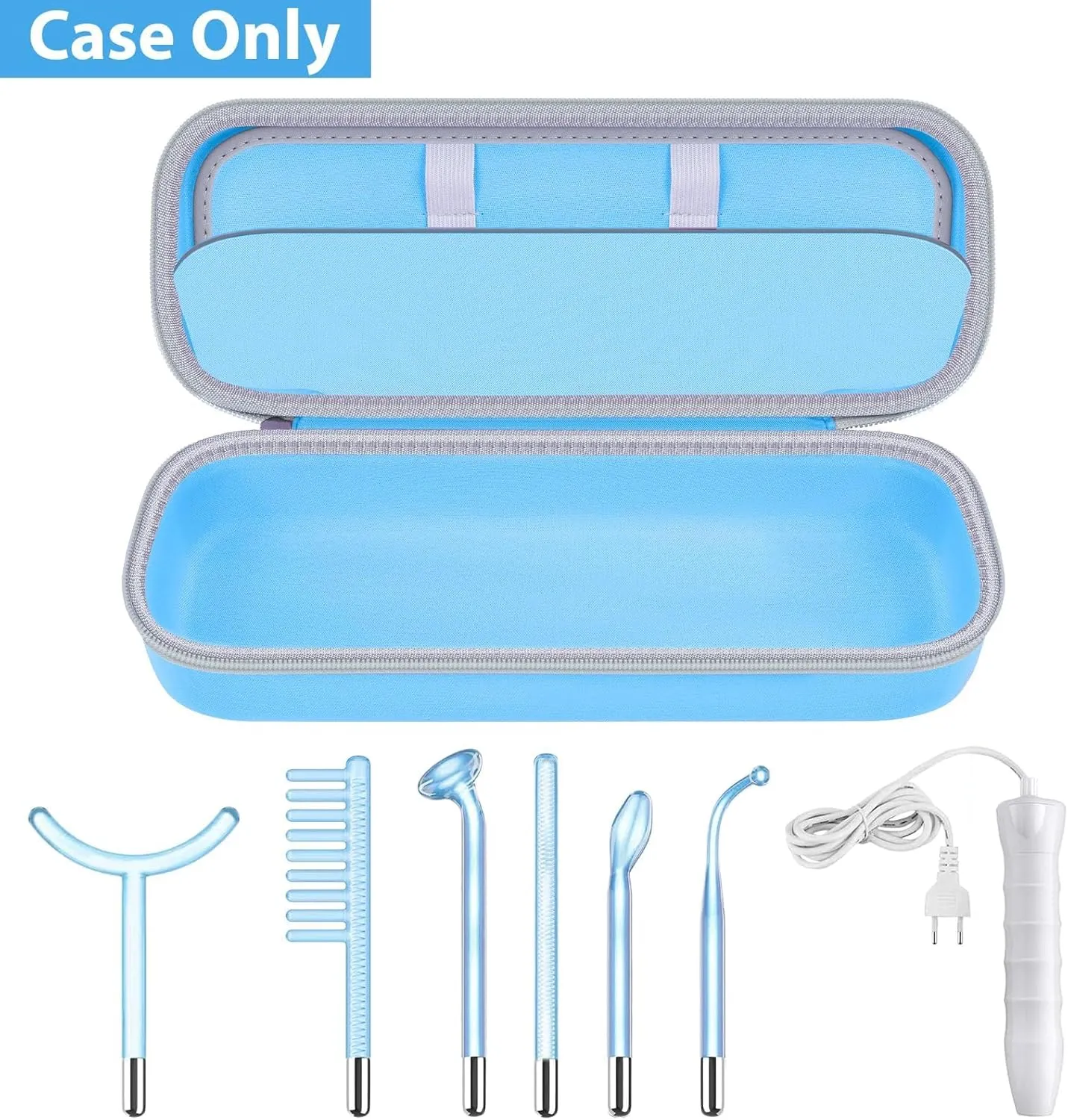 Case Compatible with Houzzi/for NuDerma/for Signstek/for APREUTY/for FAZJEUNE/for NewWay Professional Clinical Portable Handheld High Frequency Skin Wand Machine, 6 Neon & Argon Wands (Box Only)-Blue