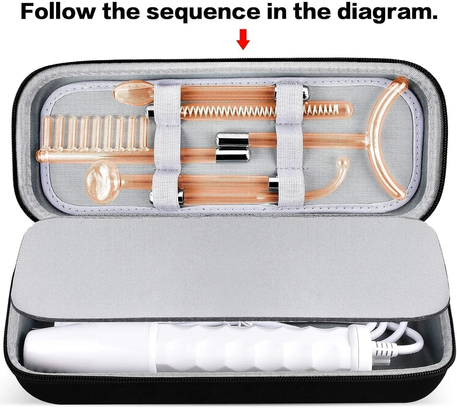 Case Compatible with Houzzi/for NuDerma/for Signstek/for APREUTY/for FAZJEUNE/for NewWay Professional Clinical Portable Handheld High Frequency Skin Wand Machine, 6 Neon & Argon Wands (Only Box)