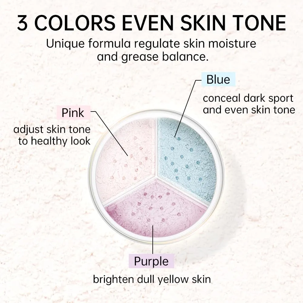 CATKIN Loose Setting Powder - Translucent Shimmer Finishing Powder, 3 Colors Even Skin Tone, Oil Control Makeup Pore Minimizing Powder with Velour Puff (0.42oz, C03 Shimmer for Dry Skin)