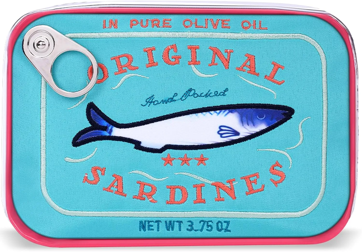 Cessfle Canned Sardines Makeup Bag, Funny Sardine Tin Fish Cosmetic Bag, Creative Cute Makeup Bag Kawaii Pencil Case Pouch, Coquette Make up Pouch for Women…, 6.1*4.3*4.5inch, Blue mix Pink