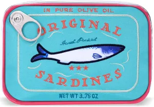 Cessfle Canned Sardines Makeup Bag, Funny Sardine Tin Fish Cosmetic Bag, Creative Cute Makeup Bag Kawaii Pencil Case Pouch, Coquette Make up Pouch for Women…, 6.1*4.3*4.5inch, Blue mix Pink