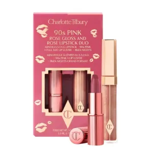 CHARLOTTE TILBURY 90s Pink Rose Gloss and Rose Lipstick Duo - 90s Pink K.I.S.S.I.N.G Lipstick and Ibiza Nights Lip Lustre