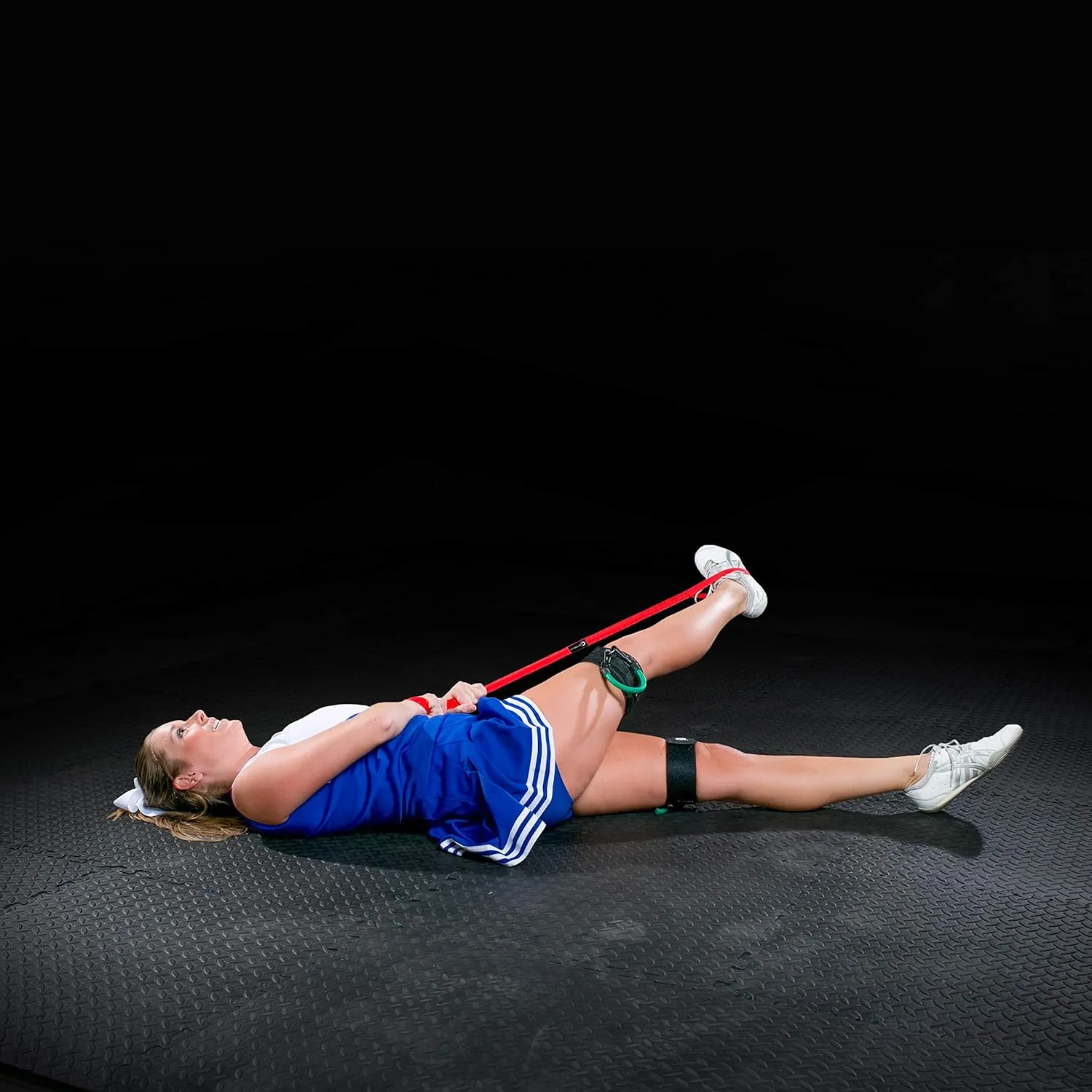 Cheer Kinetic Bands Cheerleader Flexibility and Strength Training | Improve Jumps, Stunts, Landings | 4-Level Leg Resistance Bands & 12 Stunt Strap Color Options, Digital Training Downloads