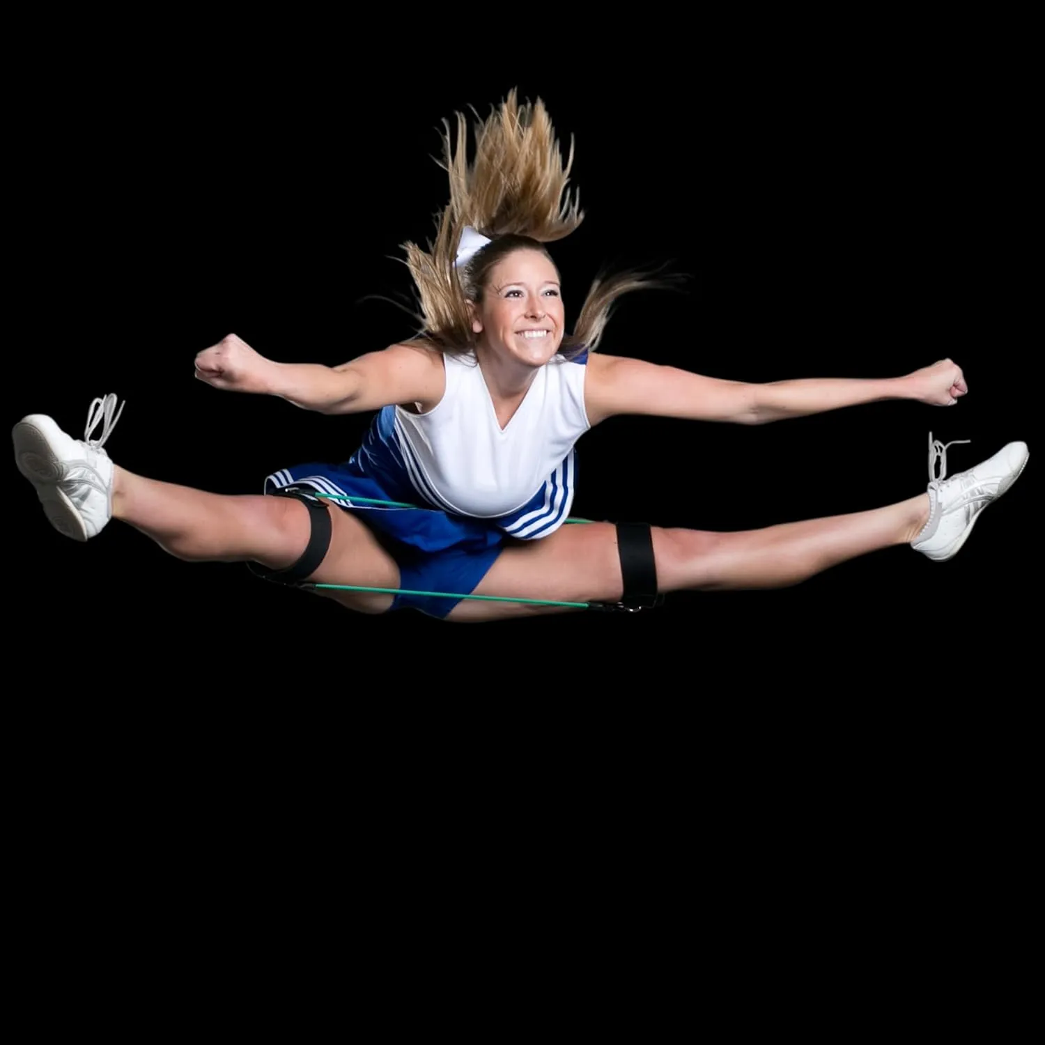 Cheer Kinetic Bands Cheerleader Flexibility and Strength Training | Improve Jumps, Stunts, Landings | 4-Level Leg Resistance Bands & 12 Stunt Strap Color Options, Digital Training Downloads
