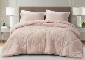 Chezmoi Collection Logan Blush Pink Comforter Set King Size 3-Piece Soft Lightweight Stone-Washed Microfiber Comforter Set for All Season (1 Comforter 104x92, 2 Shams)