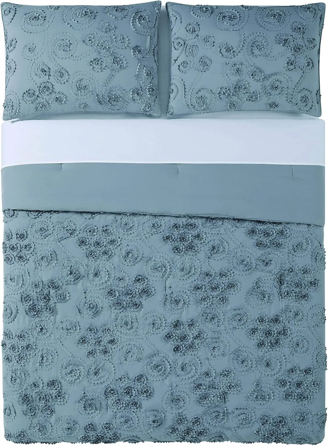 Christian Siriano Pretty Petals King Duvet Cover Set, Grey