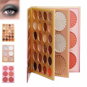 Christine Makeup Book Palette, Multi-Color Folding Three-Layer Book Makeup, 82 Color Eyeshadow Palette Colorful Makeup, Eye Shadow Book, Long Lasting Eye Shadow Makeup Pallet Kit (1PCS)
