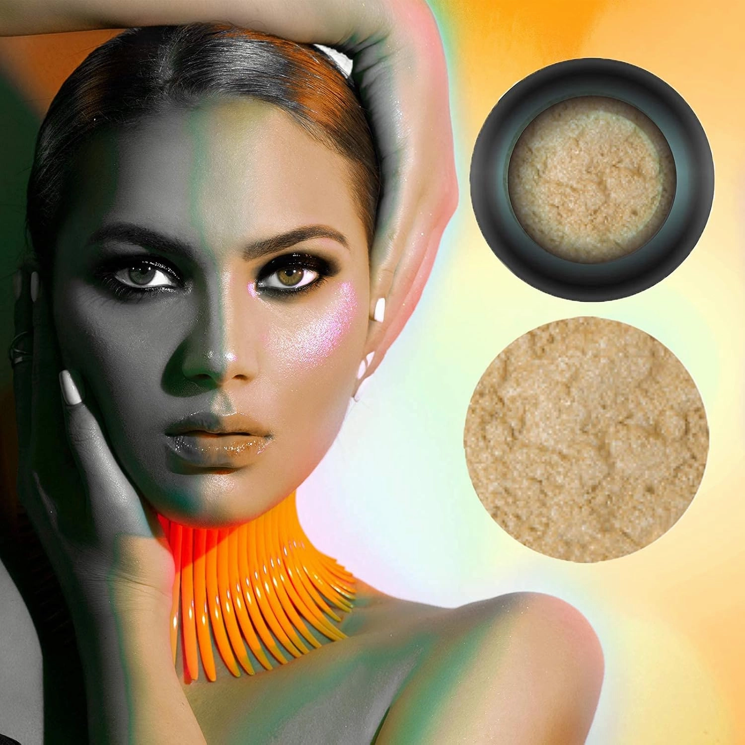 CoCo La Rue Hi-Def Eyeshadow Pigments Brite Vibrant Colors Fluorescent Powder Eyeshade Pigments, Dust Powder, Loose Pigment Eye Shadow - Blendable Radiant Eyeshade (CLR 205 Purest)