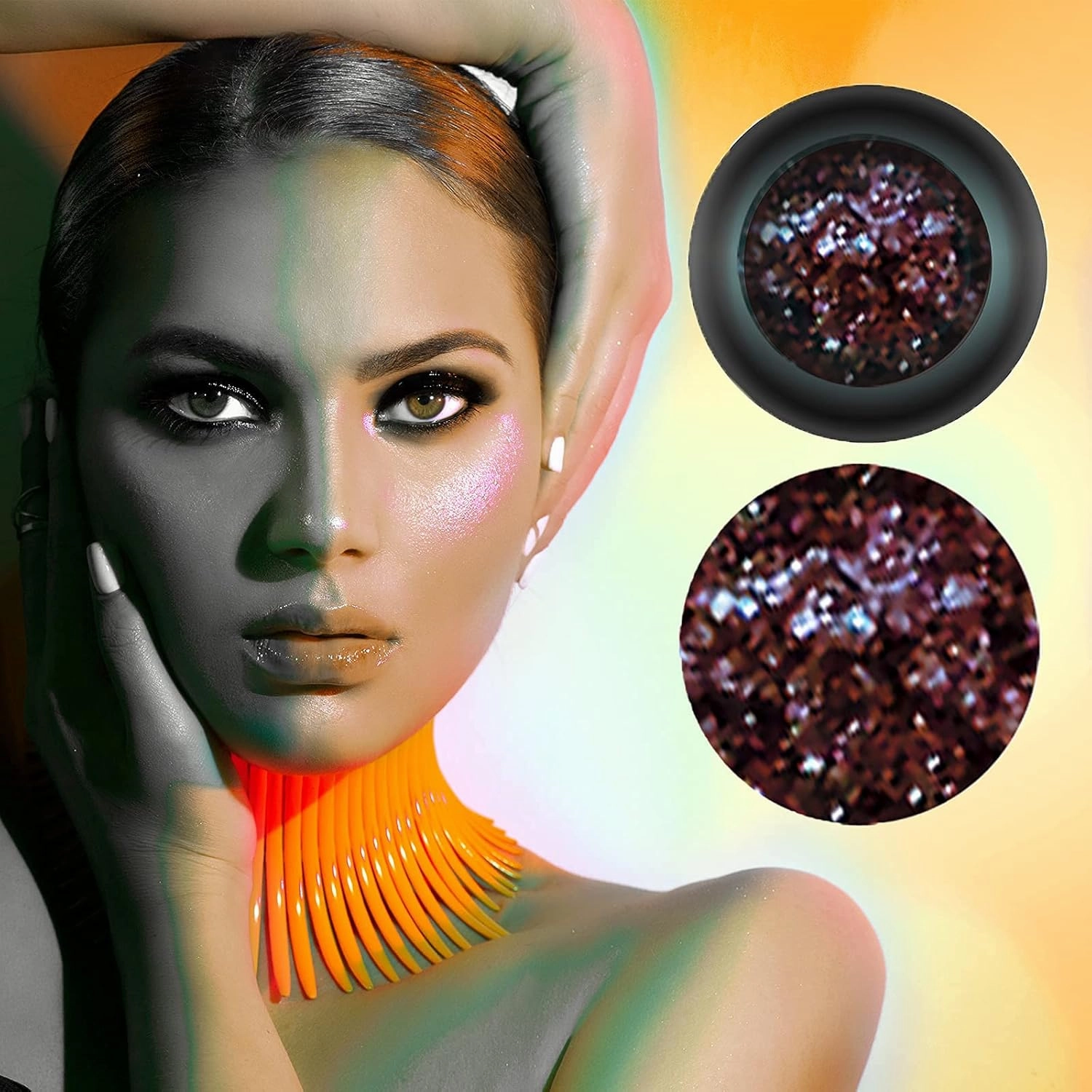 CoCo La Rue Hi-Def Eyeshadow Pigments Brite Vibrant Colors Fluorescent Powder Eyeshade Pigments, Dust Powder, Loose Pigment Eye Shadow - Blendable Radiant Eyeshade (CLR 205 Purest)