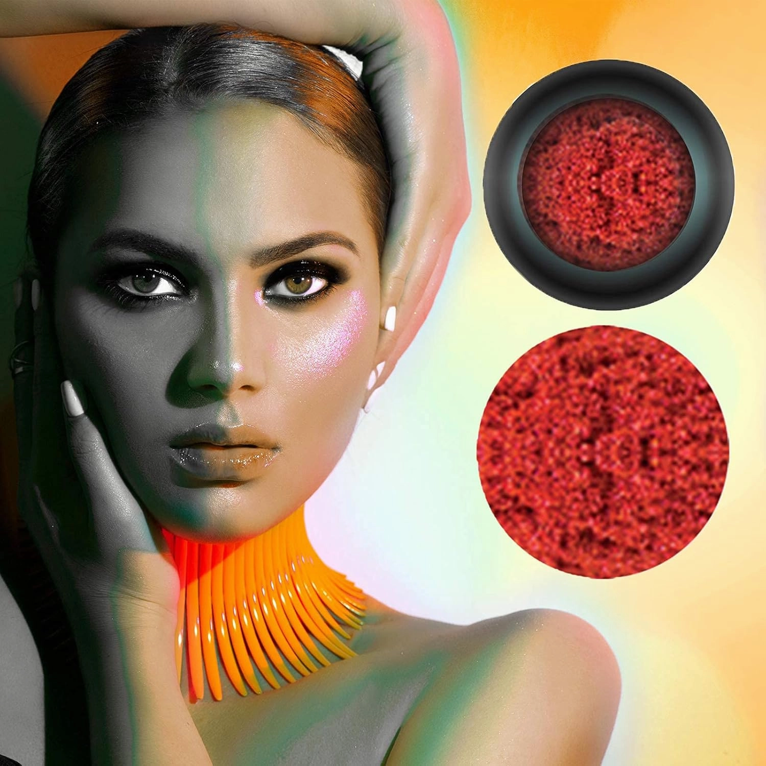CoCo La Rue Hi-Def Eyeshadow Pigments Brite Vibrant Colors Fluorescent Powder Eyeshade Pigments, Dust Powder, Loose Pigment Eye Shadow - Blendable Radiant Eyeshade (CLR 205 Purest)