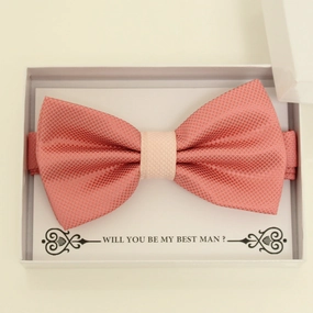 Coral blush bow tie, Best man gift , Groomsman bow tie, Man of honor gift, Best man bow tie, best man gift, man of honor request, handmade