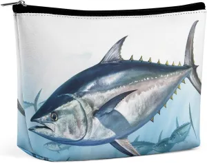 Cosmetic Bag for Women Makeup Bag Organizer Mini Makeup Pouch for Purse Bluefin Tuna Thunnus Printed Portable Cosmetic Pouch