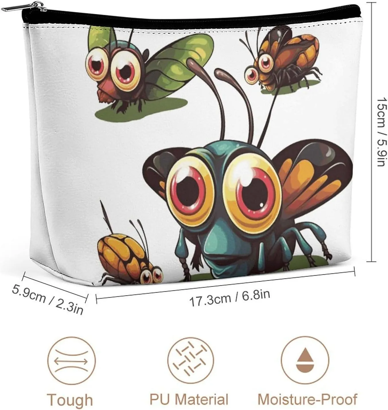 Cosmetic Bag Makeup Bags for Women Portable Makeup Bag Cartoon Insect Makeup Case Travel Toiletry Bag for Travel Accessories