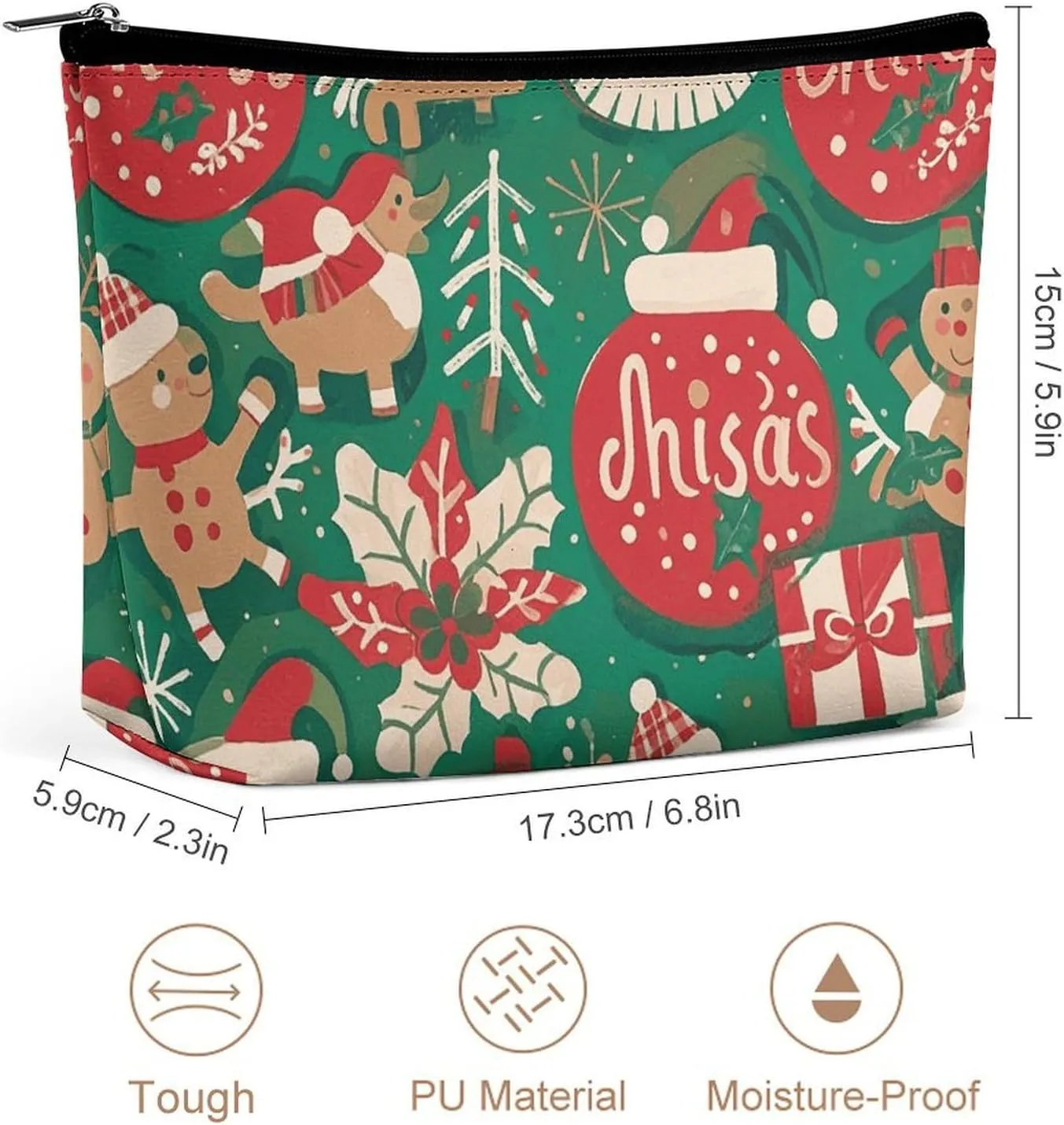 Cosmetic Bag Makeup Bags for Women Portable Makeup Bag Christmas Makeup Case Travel Toiletry Bag for Travel Accessories
