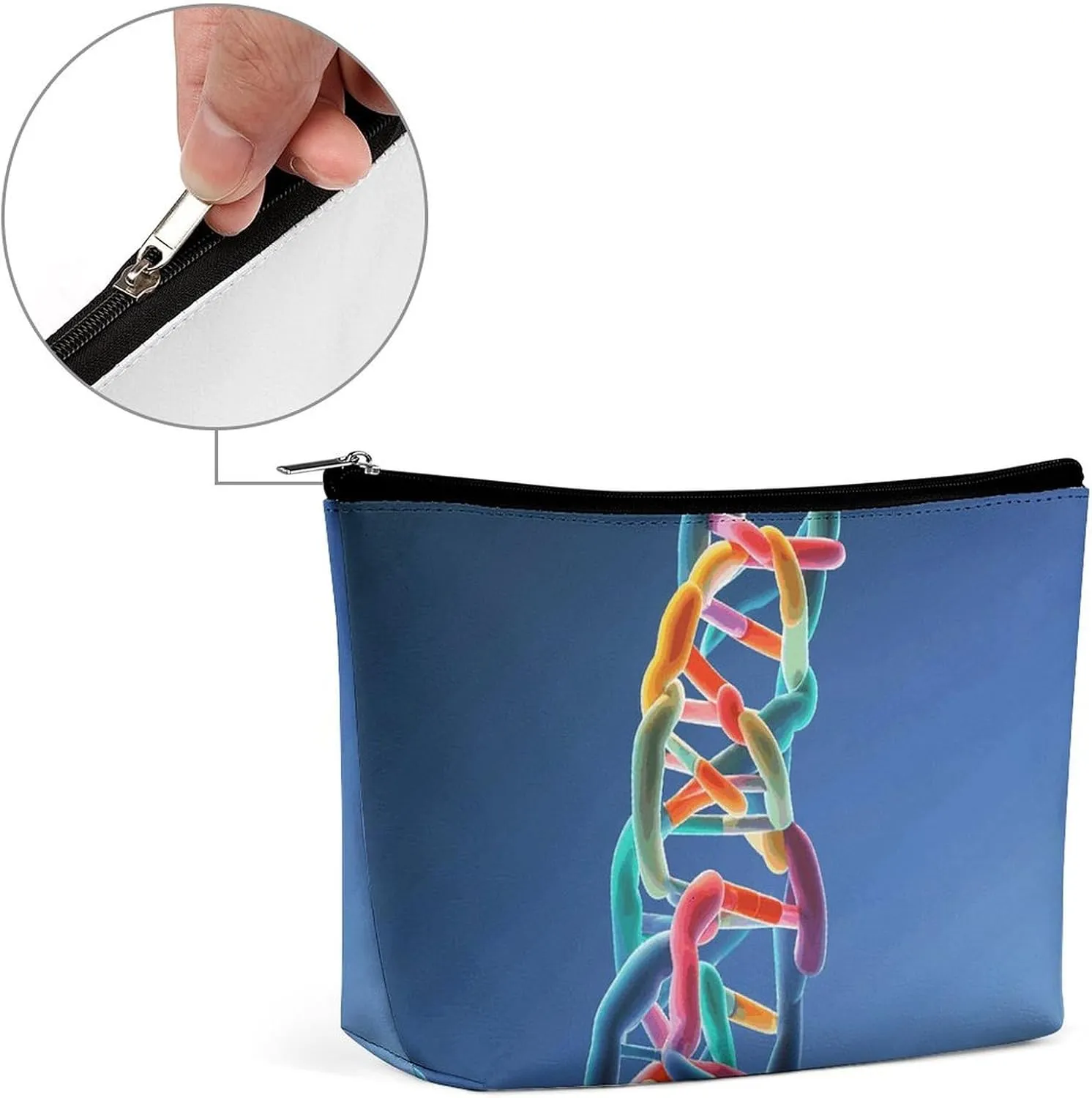 Cosmetic Bag Makeup Bags for Women Portable Makeup Bag DNA Chain Photoes Makeup Case Travel Toiletry Bag for Travel Accessories