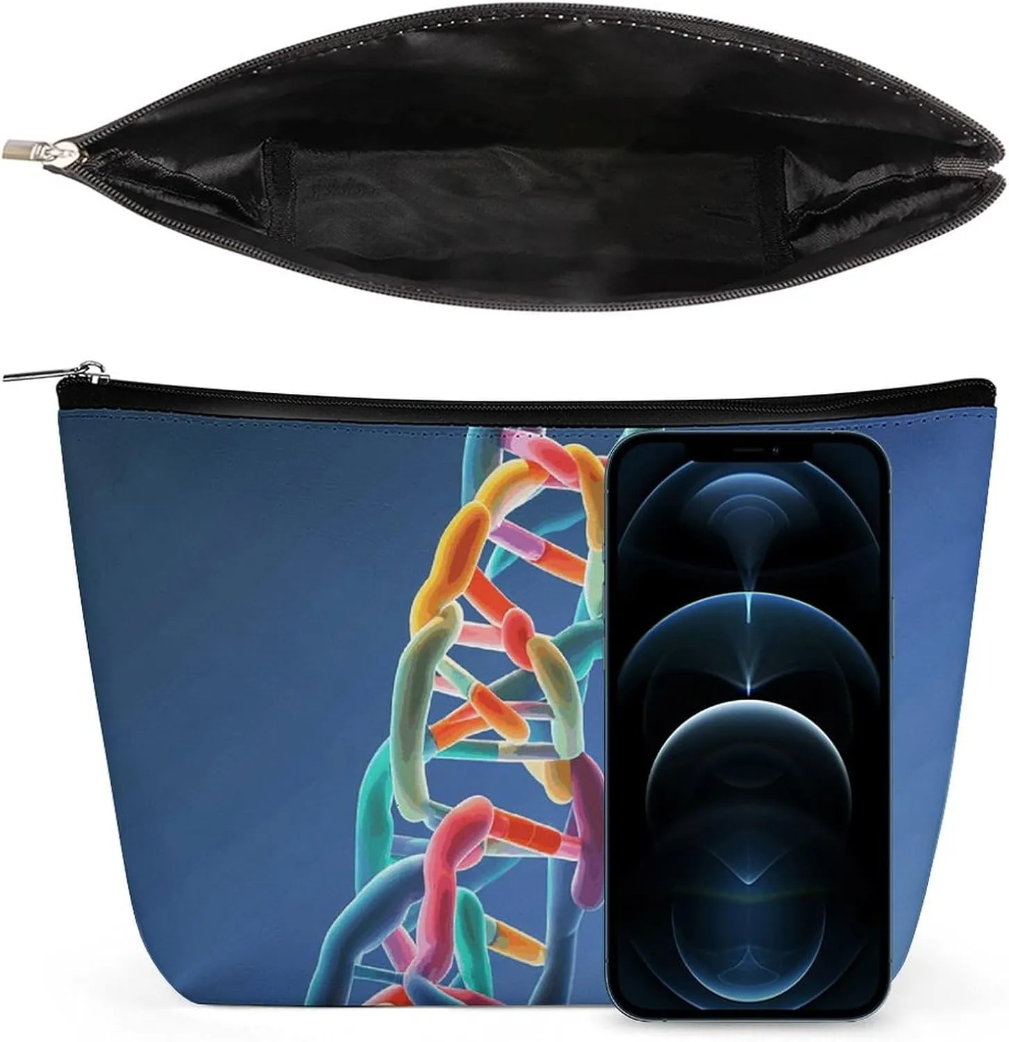 Cosmetic Bag Makeup Bags for Women Portable Makeup Bag DNA Chain Photoes Makeup Case Travel Toiletry Bag for Travel Accessories