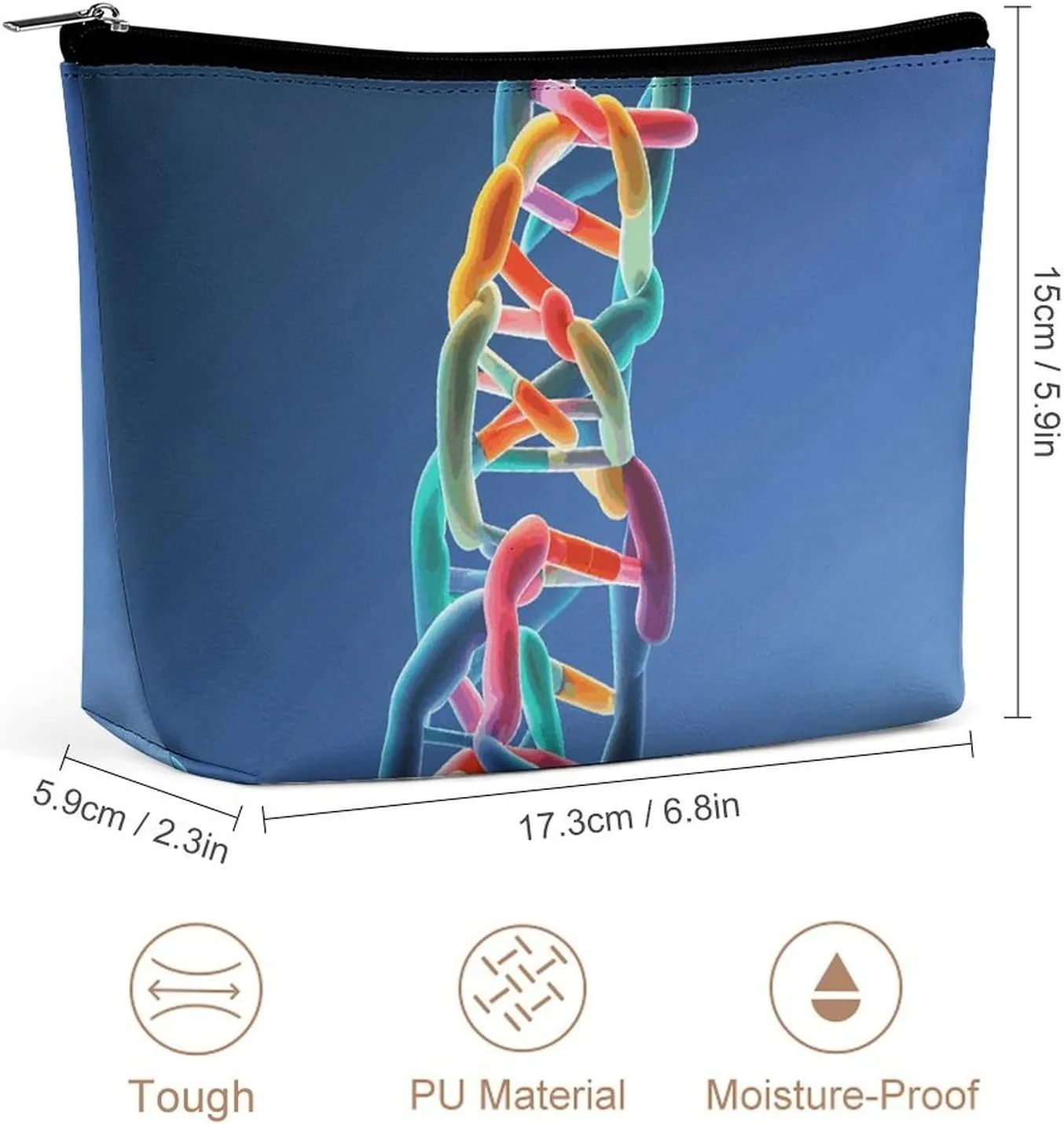 Cosmetic Bag Makeup Bags for Women Portable Makeup Bag DNA Chain Photoes Makeup Case Travel Toiletry Bag for Travel Accessories