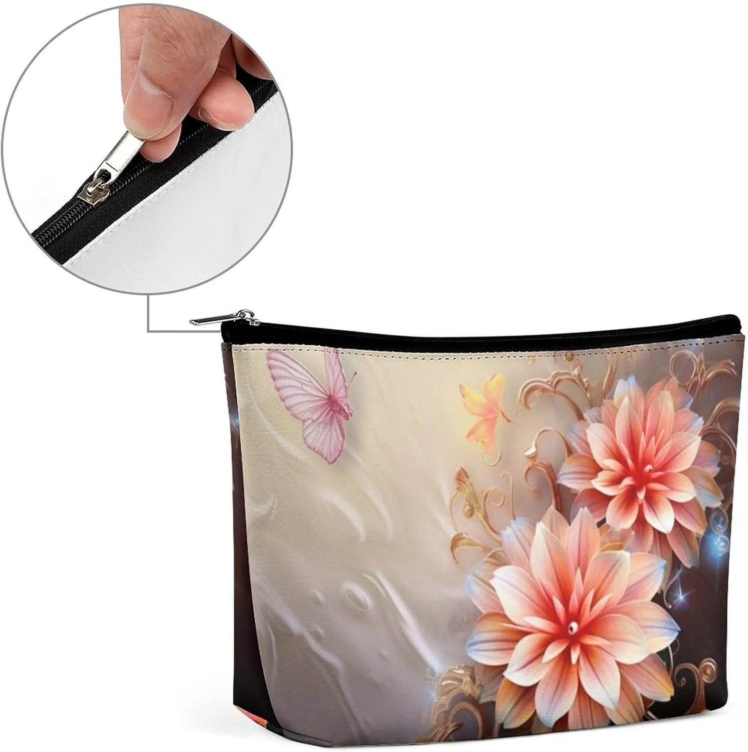 Cosmetic Bag Makeup Bags for Women Portable Makeup Bag Flower Makeup Case Travel Toiletry Bag for Travel Accessories