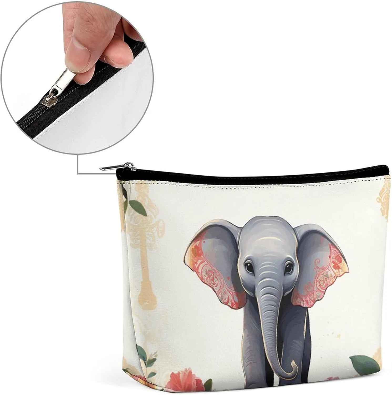 Cosmetic Bag Makeup Bags for Women Portable Makeup Bag Lucky Elephant Makeup Case Travel Toiletry Bag for Travel Accessories