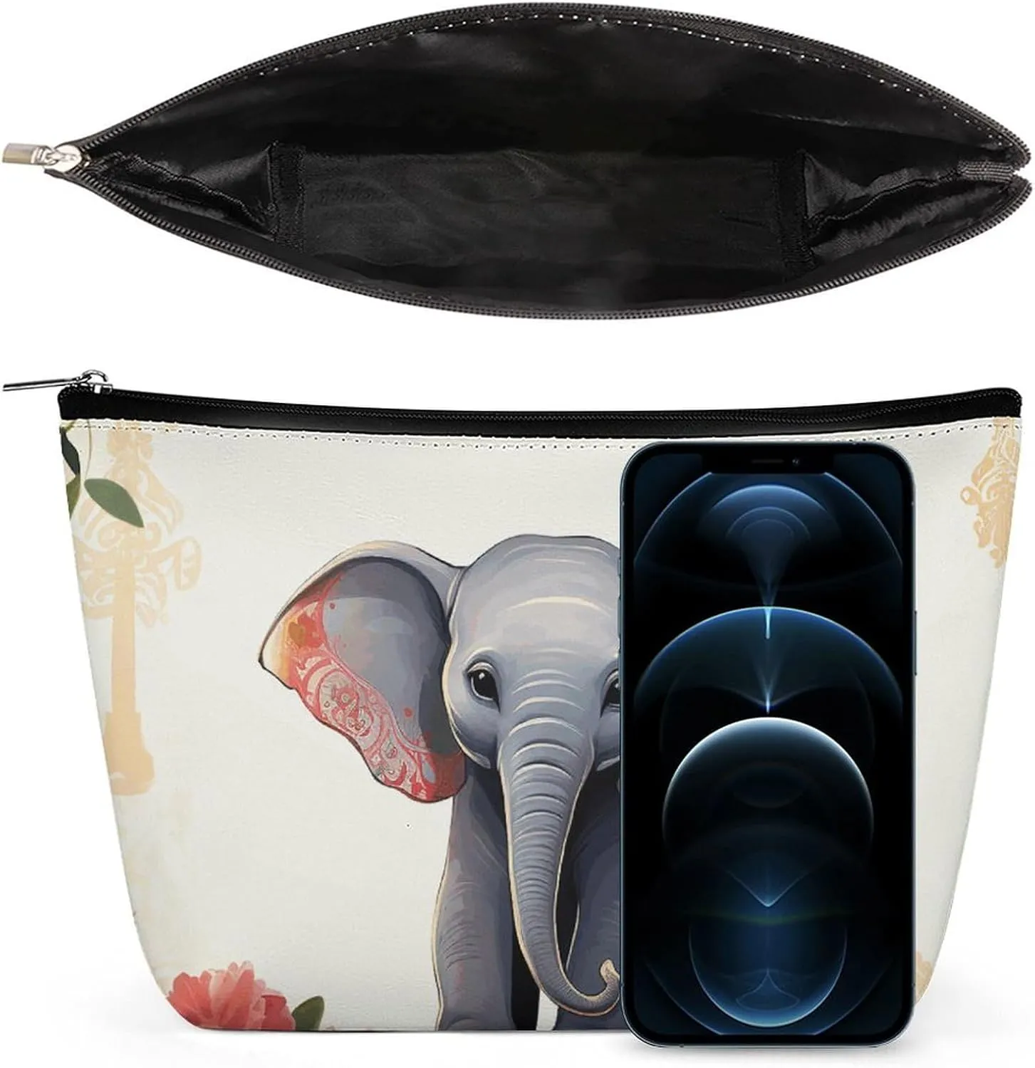 Cosmetic Bag Makeup Bags for Women Portable Makeup Bag Lucky Elephant Makeup Case Travel Toiletry Bag for Travel Accessories