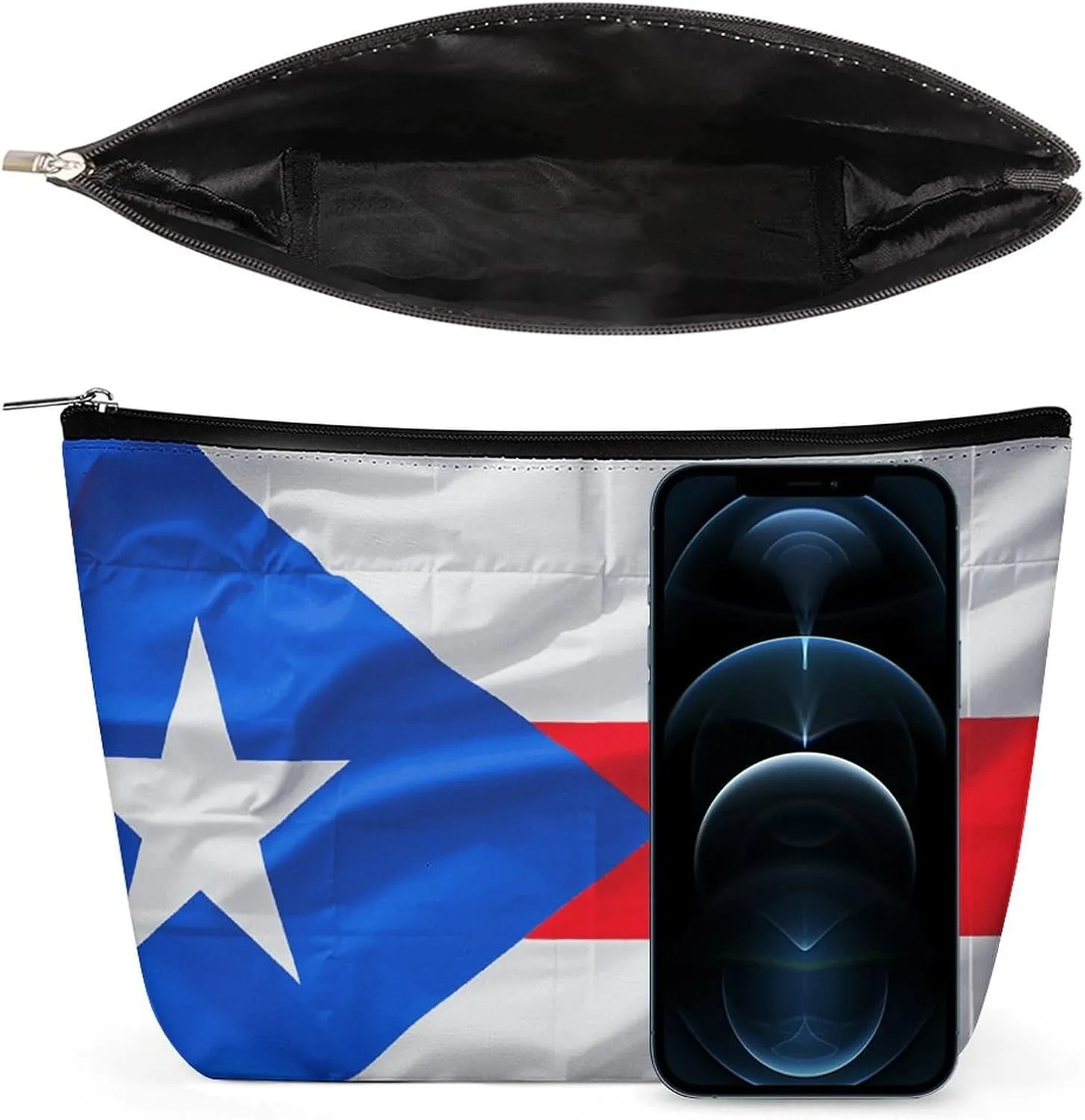 Cosmetic Bag Makeup Bags for Women Portable Makeup Bag Puerto Rico Flag Makeup Case Travel Toiletry Bag for Travel Accessories