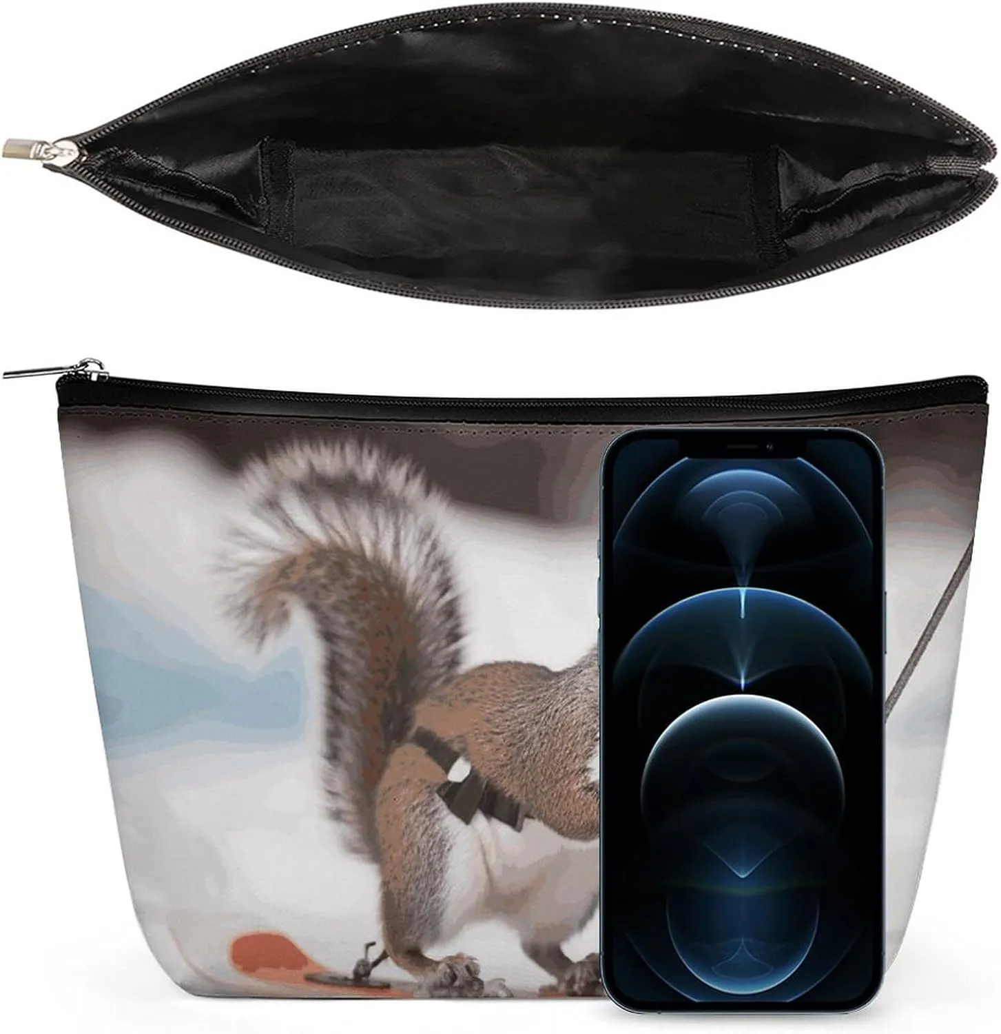 Cosmetic Bag Makeup Bags for Women Portable Makeup Bag Skiing Squirrel Makeup Case Travel Toiletry Bag for Travel Accessories