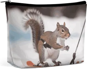 Cosmetic Bag Makeup Bags for Women Portable Makeup Bag Skiing Squirrel Makeup Case Travel Toiletry Bag for Travel Accessories