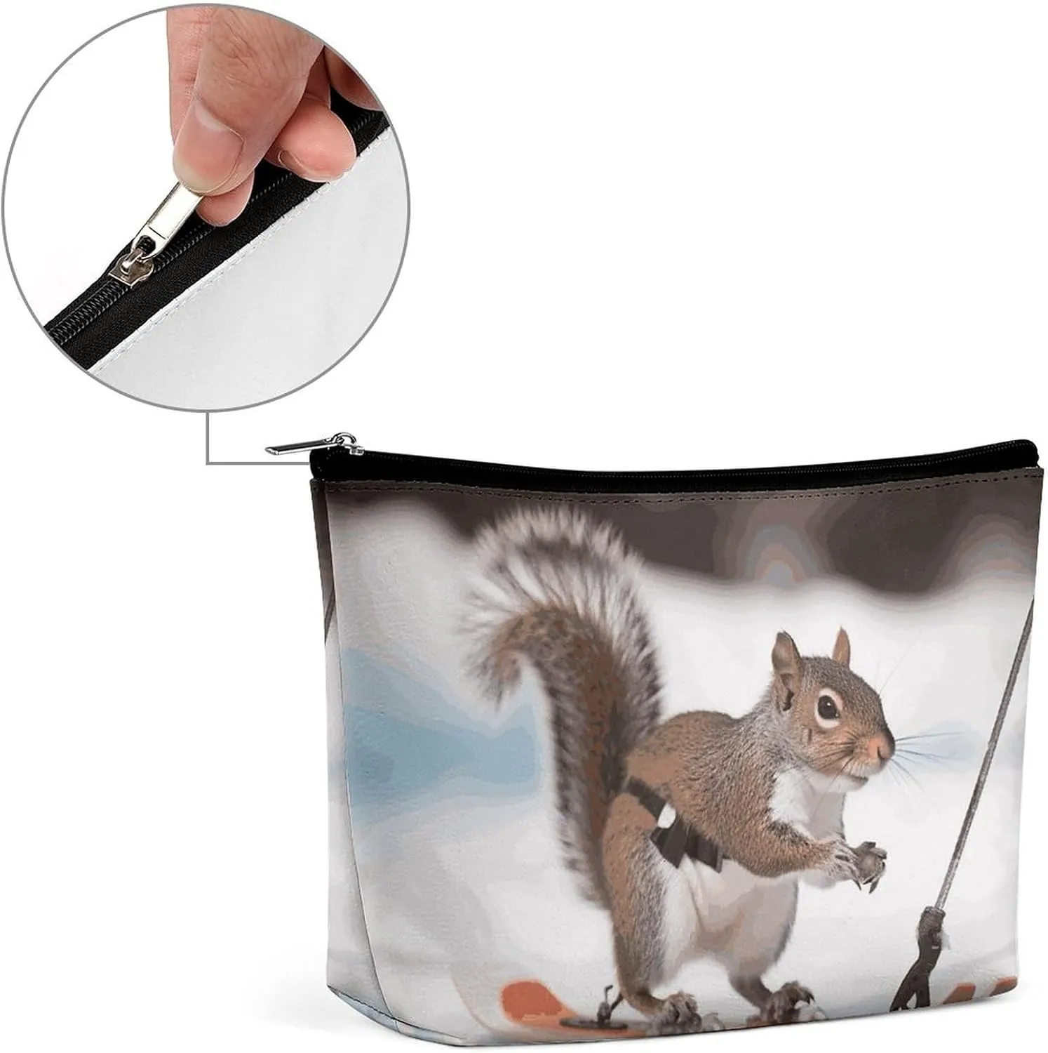 Cosmetic Bag Makeup Bags for Women Portable Makeup Bag Skiing Squirrel Makeup Case Travel Toiletry Bag for Travel Accessories