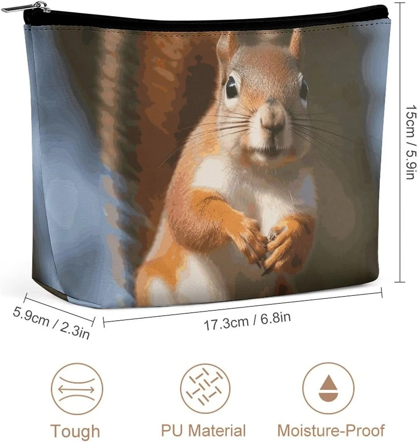 Cosmetic Bag Makeup Bags for Women Portable Makeup Bag Squirrel Funny Animal Makeup Case Travel Toiletry Bag for Travel Accessories