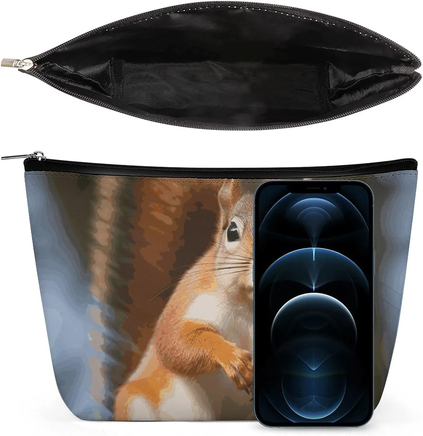 Cosmetic Bag Makeup Bags for Women Portable Makeup Bag Squirrel Funny Animal Makeup Case Travel Toiletry Bag for Travel Accessories
