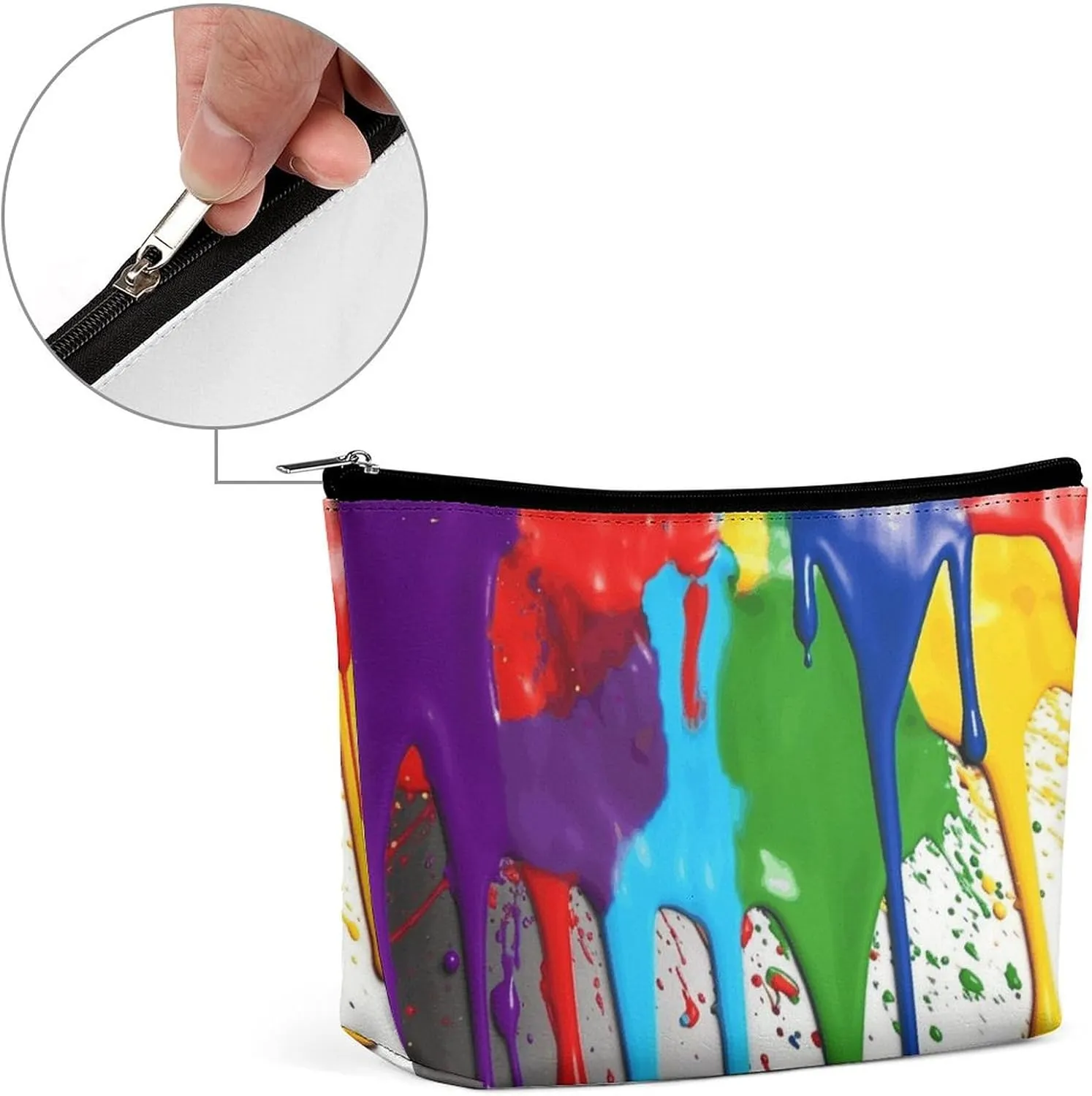 Cosmetic Bag Portable Toiletry Bag Paint Splatter Backdrop Travel Makeup Bag Beauty Makeup Organizer Lipstick Bag for Women