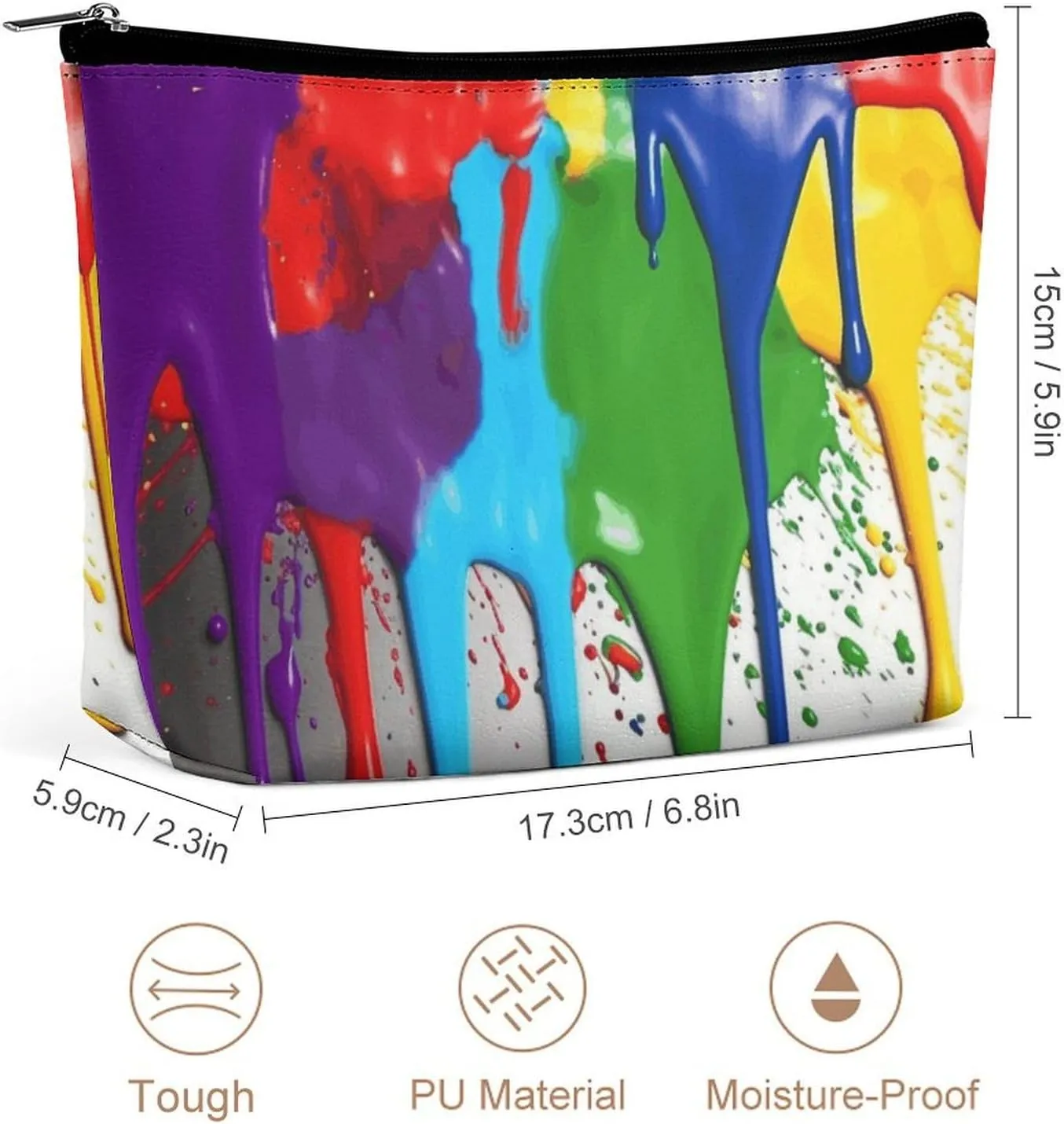 Cosmetic Bag Portable Toiletry Bag Paint Splatter Backdrop Travel Makeup Bag Beauty Makeup Organizer Lipstick Bag for Women